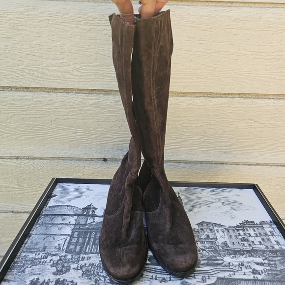 Van Eli brown suede riding boots 7M - Picture 2 of 12